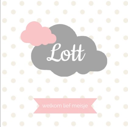 Gevouwen kaart "Wolkjes roze"