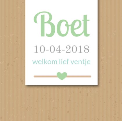 Gevouwen kaart "Kraft & Groen hartje" Gevouwen kaart "Kraft & Groen hartje"