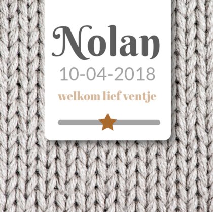 Gevouwen kaart "Brei motief" Gevouwen kaart "Brei motief"