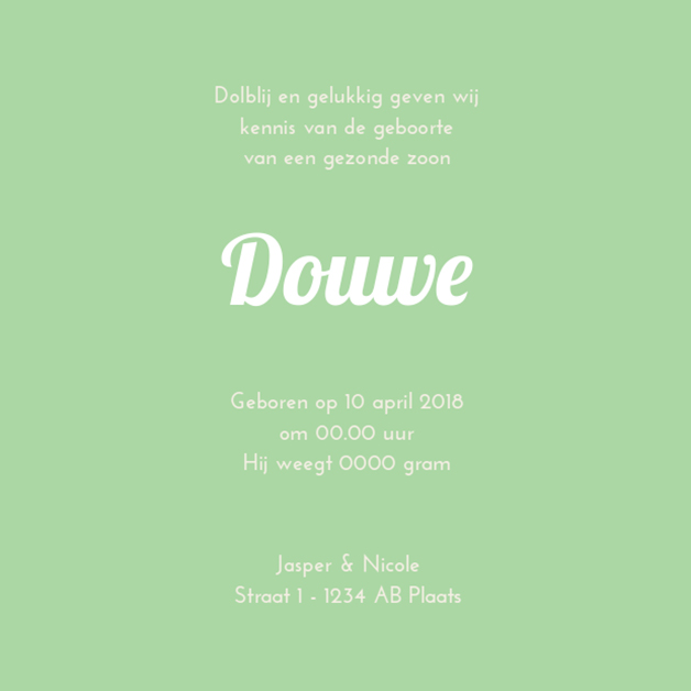 Kaartje "Ovaal met strikje" Kaartje "Ovaal met strikje"