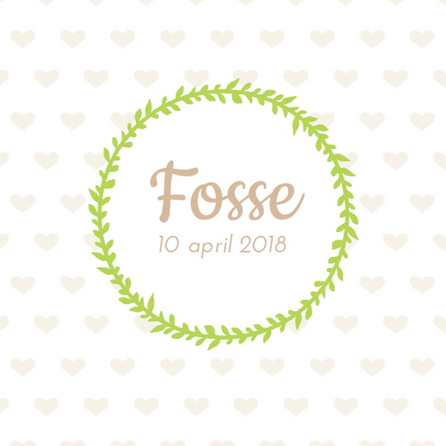 Kaartje "Groene krans op hartjes patroon" Kaartje "Groene krans op hartjes patroon"