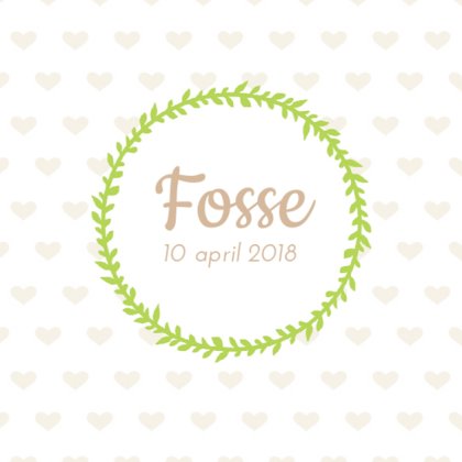 Kaartje "Groene krans op hartjes patroon" Kaartje "Groene krans op hartjes patroon"