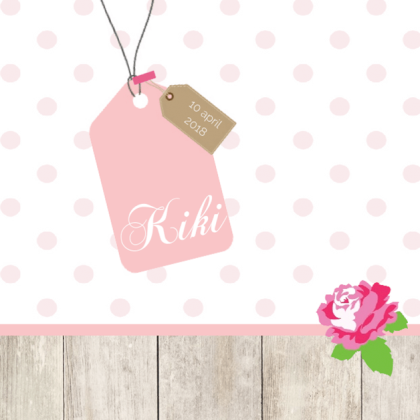 Kaartje "Roze label"