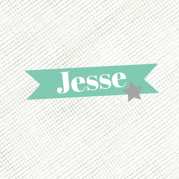 Kaartje "Groene banner op linnen" Kaartje "Groene banner op linnen"