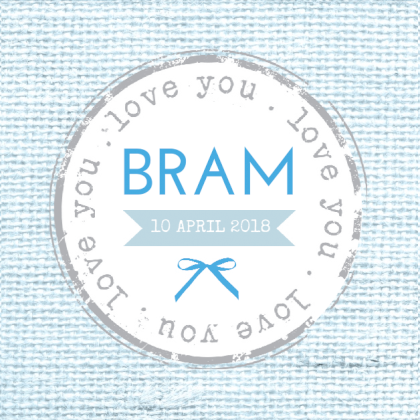 Kaartje "Stempel op blauw linnen"