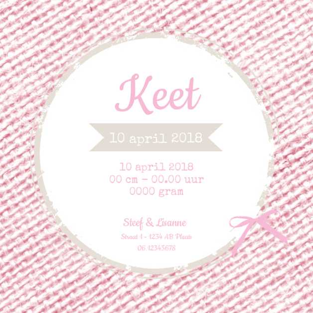 Kaartje "Roze linnen" Kaartje "Roze linnen"