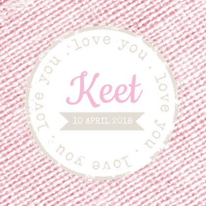 Kaartje "Roze linnen" Kaartje "Roze linnen"