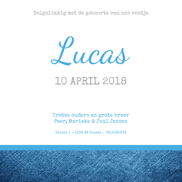 Kaartje "Jeans" Kaartje "Jeans"