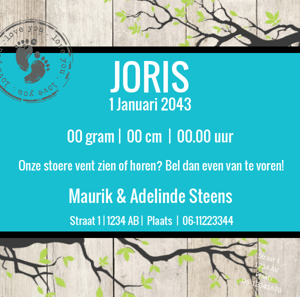 Magneetkaartje "Steigerhout & Takken" Magneetkaartje "Steigerhout & Takken"