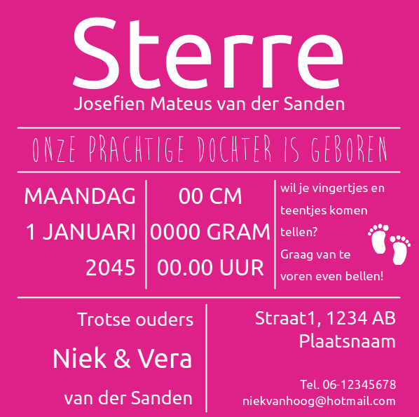 Magneetkaartje "Roze & Letterkaart" Magneetkaartje "Roze & Letterkaart"