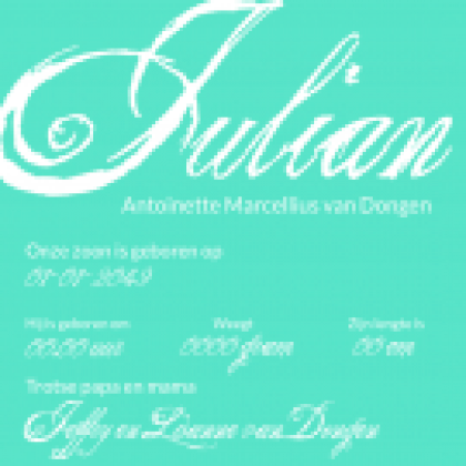 Magneetkaartje "Sierlijk blauw"