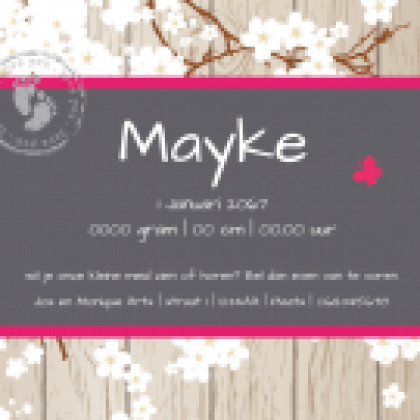 Magneetkaartje "Steigerhout & Bloesem"