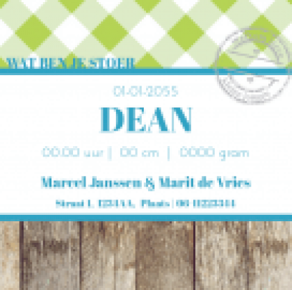 Magneetkaartje "Steigerhout & Groen ruitjes" Magneetkaartje "Steigerhout & Groen ruitjes"