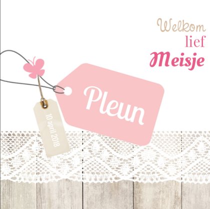 Gevouwen kaart "Naamlabel & kant"