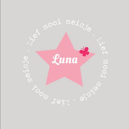 Gevouwen kaart "Roze ster" Gevouwen kaart "Roze ster"