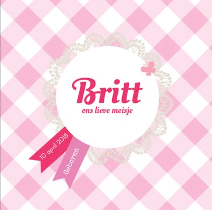 Gevouwen kaart "Roze geruit"