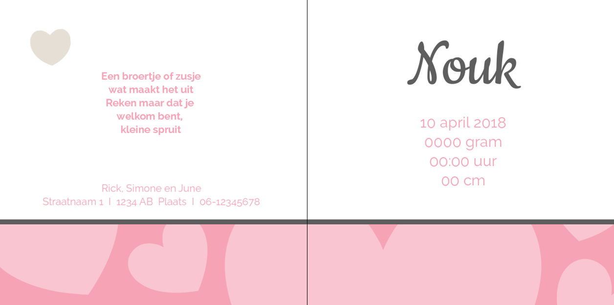 Gevouwen kaart "Krijtbord & Hartjes" Gevouwen kaart "Krijtbord & Hartjes"