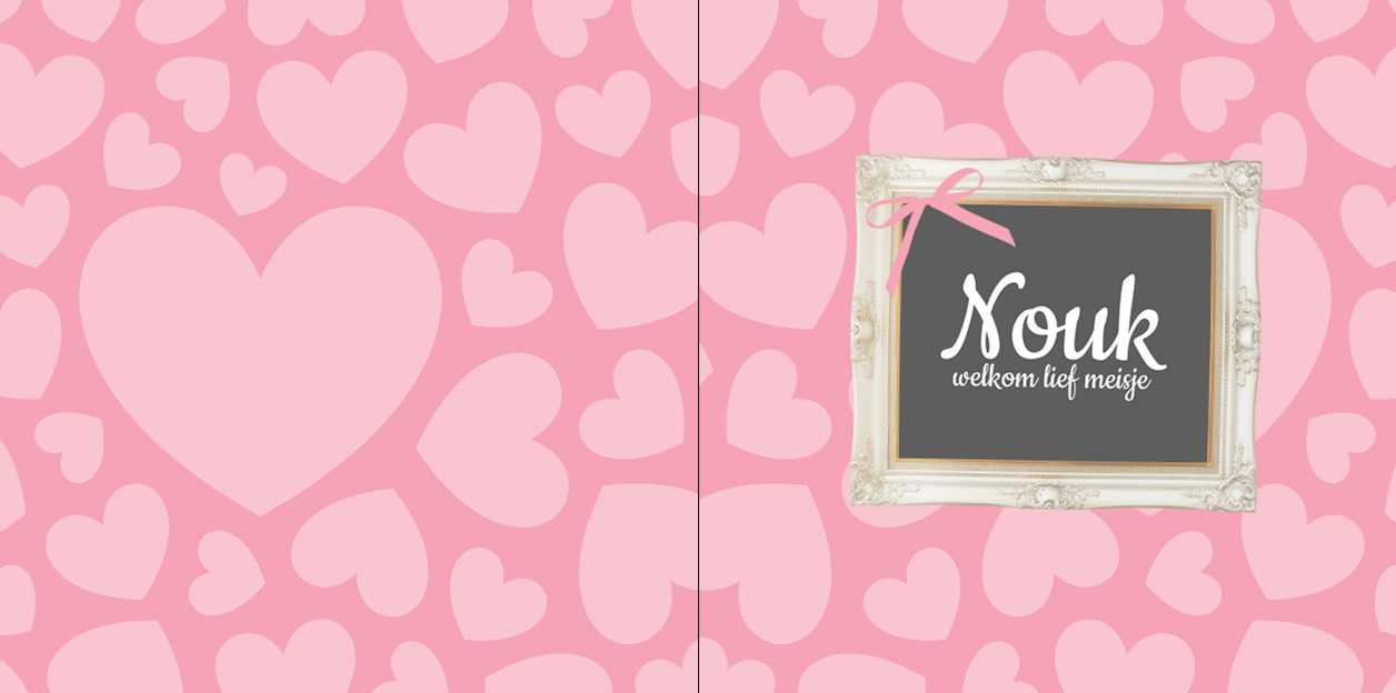 Gevouwen kaart "Krijtbord & Hartjes" Gevouwen kaart "Krijtbord & Hartjes"