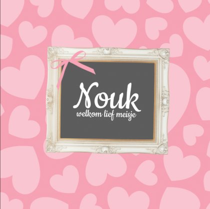 Gevouwen kaart "Krijtbord & Hartjes"