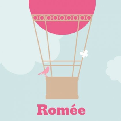 Gevouwen kaart "Roze luchtballon" Gevouwen kaart "Roze luchtballon"