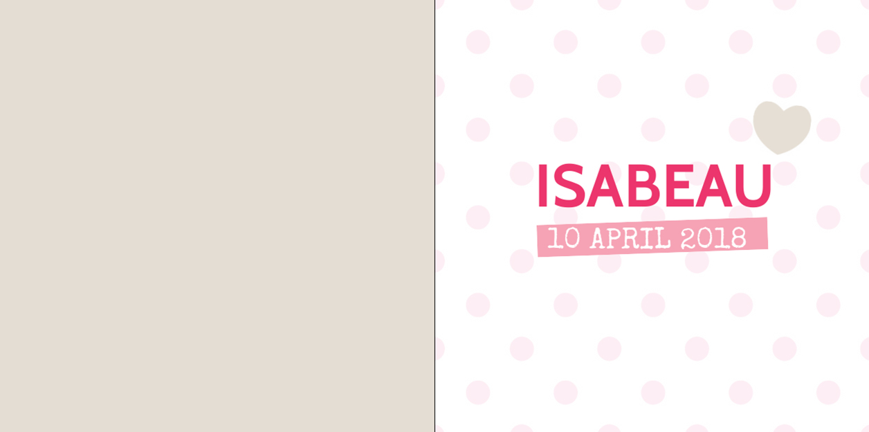 Gevouwen kaart "Roze stipjes" Gevouwen kaart "Roze stipjes"