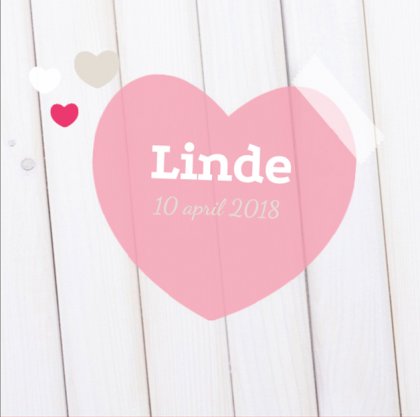 Gevouwen kaart "Roze Hart"