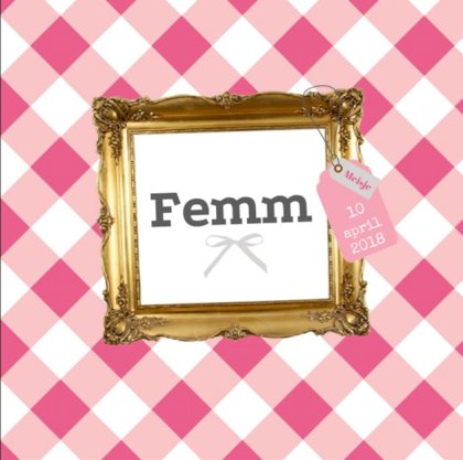 Gevouwen kaart "roze geruit & spiegel" Gevouwen kaart "roze geruit & spiegel"