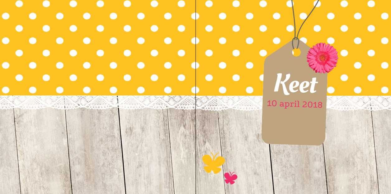 Gevouwen kaart "Geel & stipjes" Gevouwen kaart "Geel & stipjes"