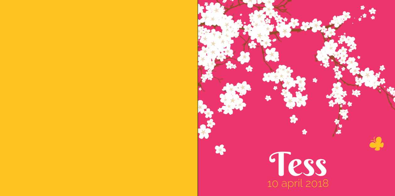 Gevouwen kaart "Witte bloesem" Gevouwen kaart "Witte bloesem"