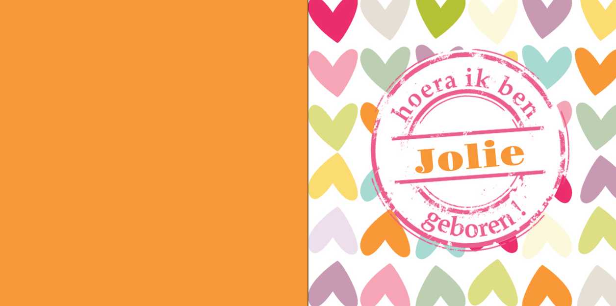 Gevouwen kaart "Gekleurde hartjes" Gevouwen kaart "Gekleurde hartjes"