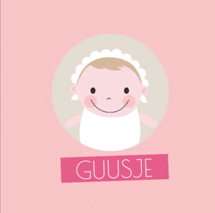 Gevouwen kaart "Roze babymeisje"
