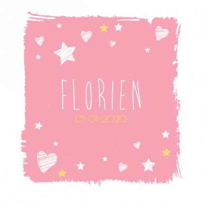 Gevouwen kaart "Roze & Sterretjes" Gevouwen kaart "Roze & Sterretjes"