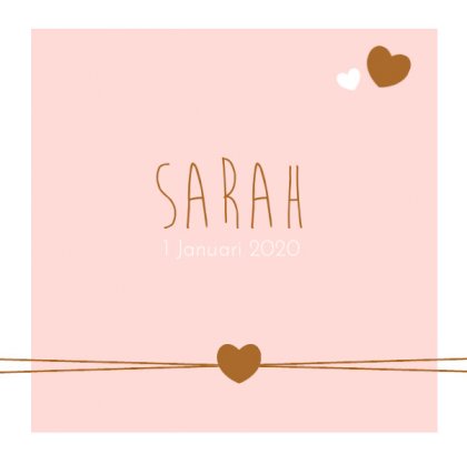 Gevouwen kaart "Hartjes lint"