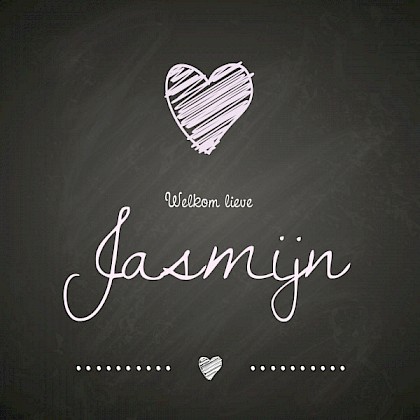 Gevouwen kaart "Krijtbord hart"