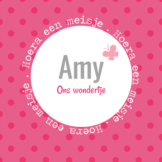 Kaartje "Roze stipje" Kaartje "Roze stipje"