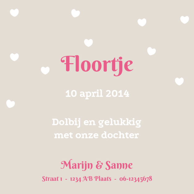 Kaartje "Roze boom" Kaartje "Roze boom"