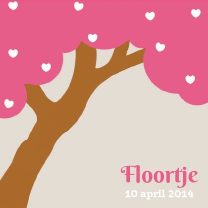Kaartje "Roze boom"