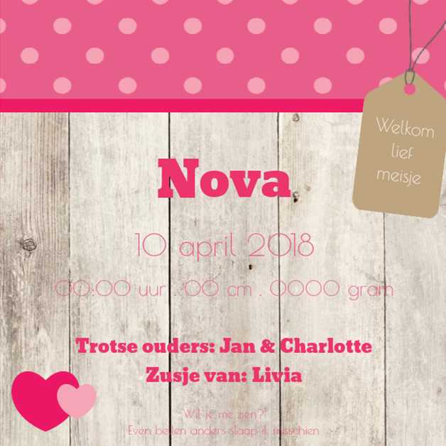 Kaartje "Label & Hout & Hartjes" Kaartje "Label & Hout & Hartjes"