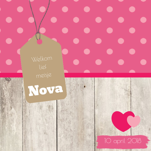 Kaartje "Label & Hout & Hartjes" Kaartje "Label & Hout & Hartjes"