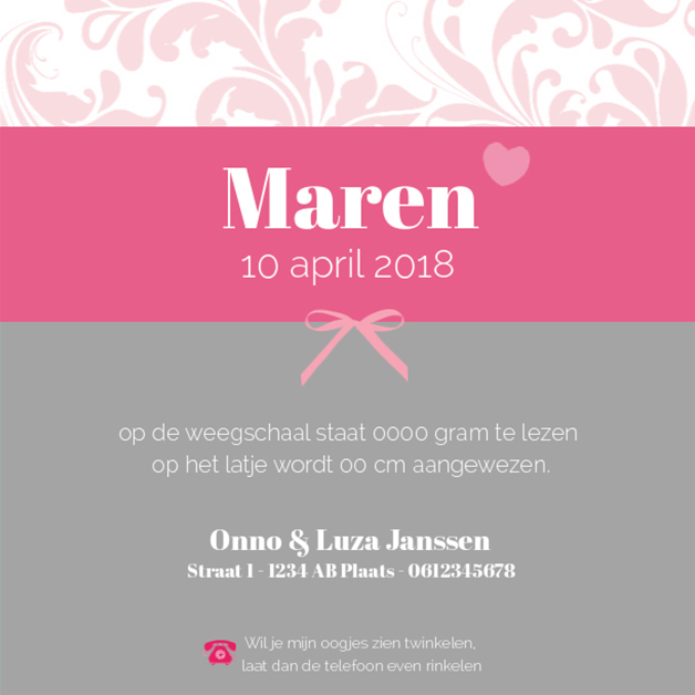 Kaartje "Barok & Grijs" Kaartje "Barok & Grijs"