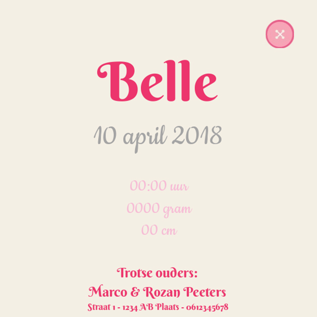 Kaartje "Roze rompertje" Kaartje "Roze rompertje"