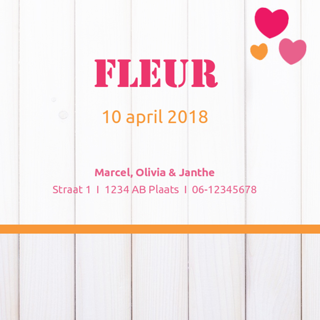 Kaartje "Roze stempel & Hout" Kaartje "Roze stempel & Hout"