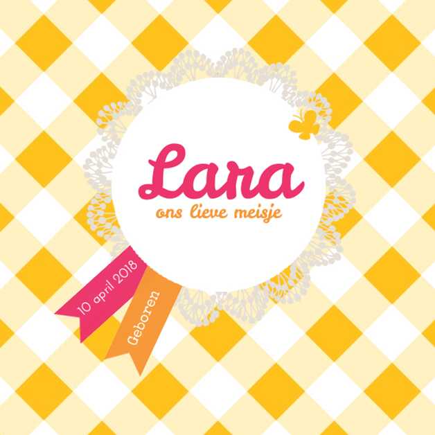 Kaartje "Geel geruit" Kaartje "Geel geruit"