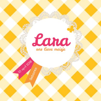 Kaartje "Geel geruit"