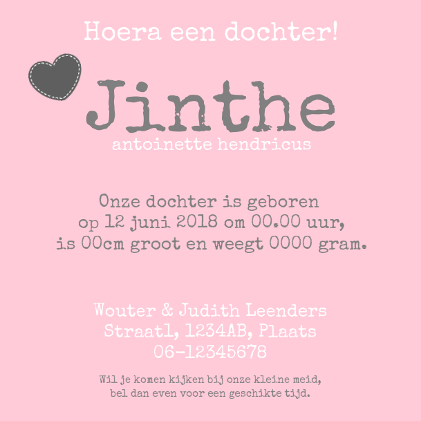 Kaartje "Hart & Breiwerk" Kaartje "Hart & Breiwerk"