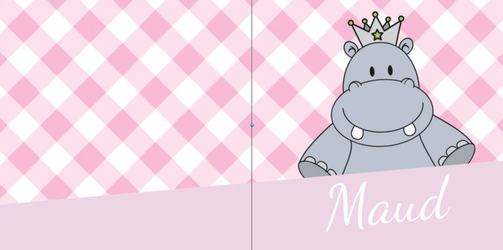 Gevouwen kaart "Prinsenkind & Nijlpaard" Gevouwen kaart "Prinsenkind & Nijlpaard"