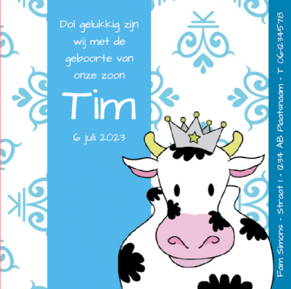 Magneetkaartje "Prinsenkind & Koe"