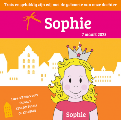 Magneetkaartje "Prinsenkind & Meisje"