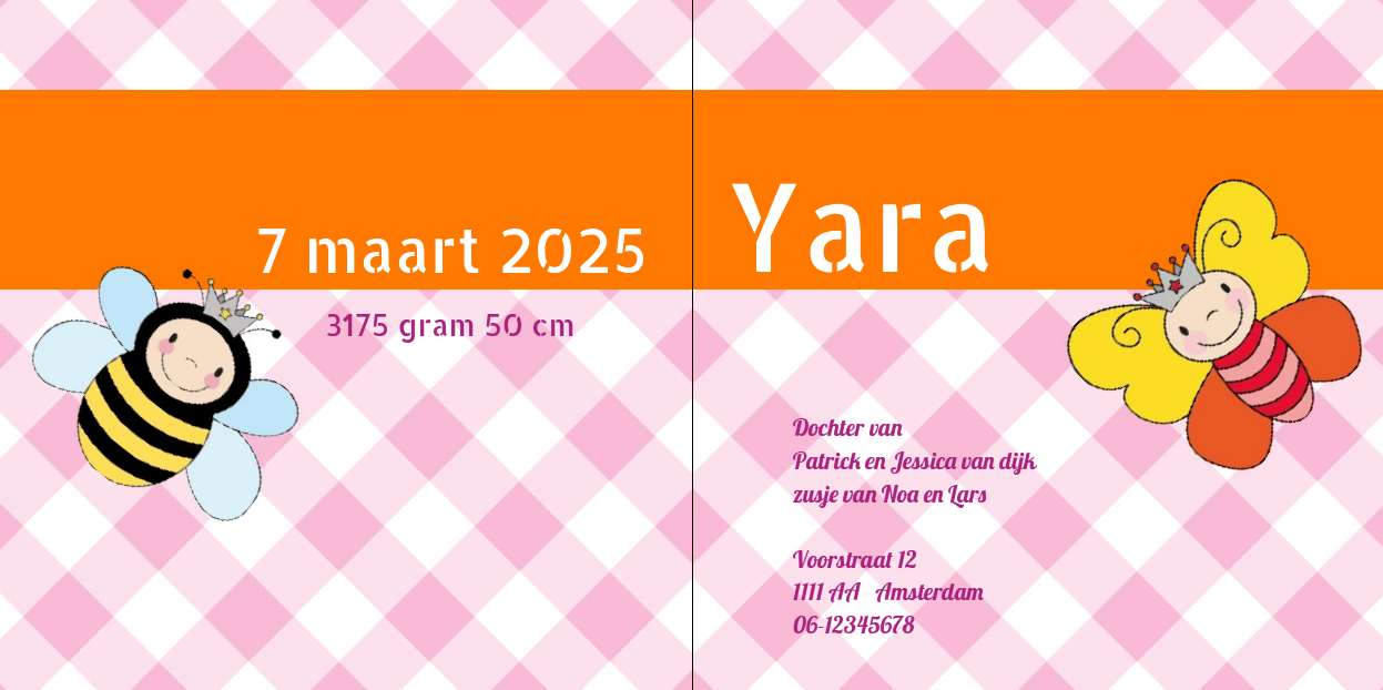 Gevouwen kaart "Prinsenkind & Giraffe" Gevouwen kaart "Prinsenkind & Giraffe"