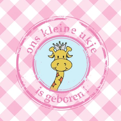 Gevouwen kaart "Prinsenkind & Giraffe"